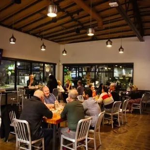 people eating at a restaurant