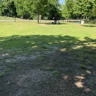 Small pool and lots of space to run.  Also, multiple areas to sit in shade