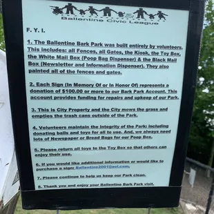 Important information for visitors.  Thank you to all the volunteers that made this possible.  It's beautiful.