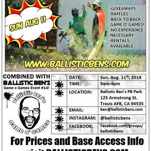 JOIN US for our Grand Opening Aug 11, 2019! Visit ballisticbens.com for more info.