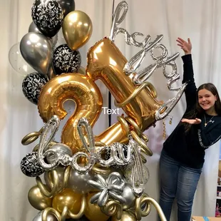 Balloon Creations By Carolyn's newest gigantic balloon delivery.  Larger than life.  We call this the Birthday Surprise.  #balloonsbycarolyn