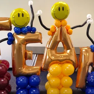 We have 40" tall letters and numbers in silver and gold.