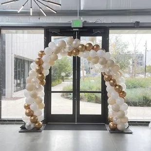 Company Christmas party balloon arch