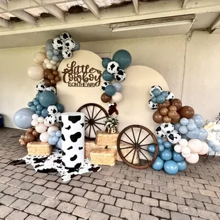 Any theme available!  This baby shower, Little Cowboy is on the way, was a hit!  Balloon it!