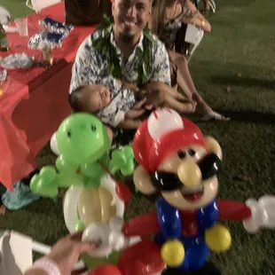 Super Mario themed balloons for the birthday boy! Happy 1st bday Aukele.