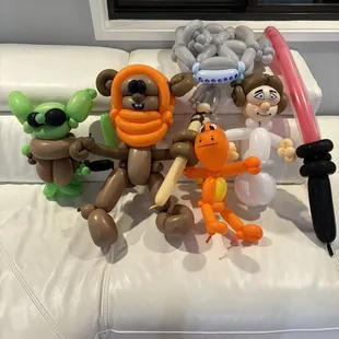 Some of the sample balloons that Richard made and reserved for us at the end of the party. Really appreciated that!