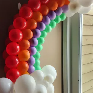 Add a pop of color and joy to any celebration with our stunning balloon rainbow! 4 to 8 tier available