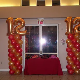 12th Birthday Balloon Columns