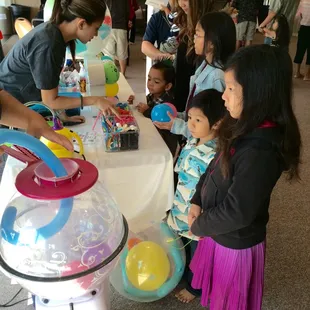The kids watching the balloon being put together. Serious stuff.