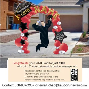 This is our new special Message Arches that we are providing for safe, contact-free delivery and breakdown.
