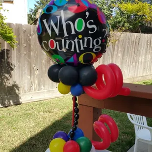 WHO&apos;S Counting? ..really now, find custom centerpieces at Balloons Unlimited!