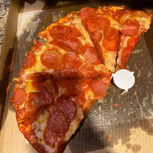 Our six leftover slices