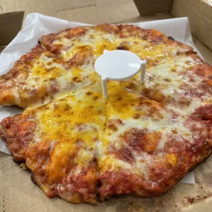 My son's mini cheese pizza