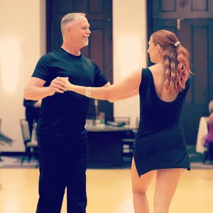 Corinne and one of her students at a competition.