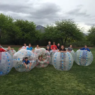 Soccer team posing for a quick pic
