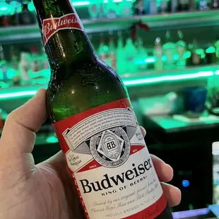a hand holding a beer bottle
