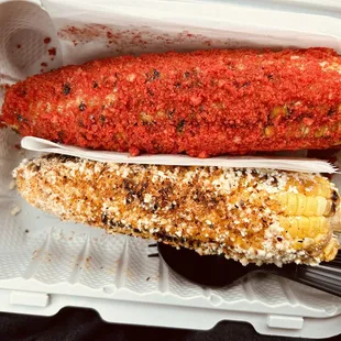 spicy cheetos and balo elotes