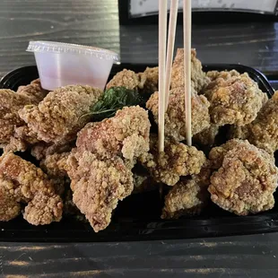 Chicken nugget appetizer - spice is in the container