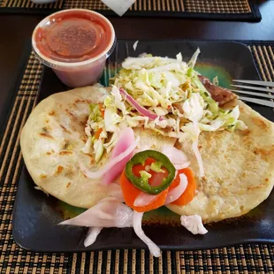 Mixed and cheese with loroco pupusas.