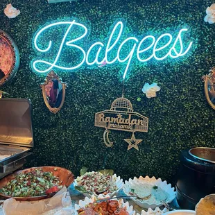 Yummy salads in the buffet