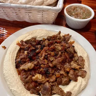 Lamb and hummus