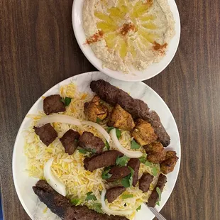 Combination plate and baba ganoush