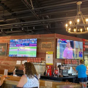 people watching a baseball game