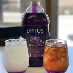 Lotus infused Meyer lemonade and iced tea