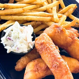 Walleye and rosemary French fries