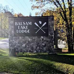 Balsam Lake Lodge sign on County Highway I (color corrected)