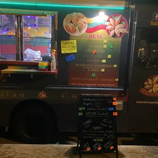 Food truck with menu