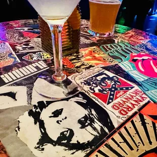 two glasses of beer on a table