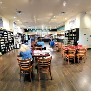 The view from the front door. Restrooms are on the right.