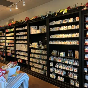 Wall of tea from in house, local, nation and international brands.