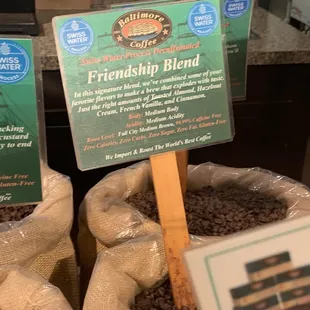 two bags of coffee beans