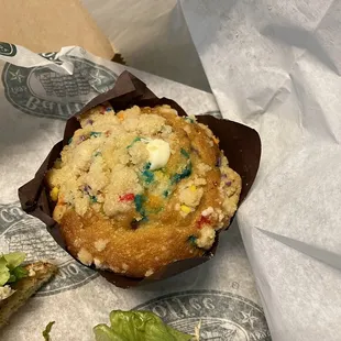 Birthday cake muffin