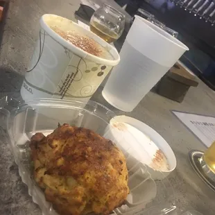 Crab cake and soup
