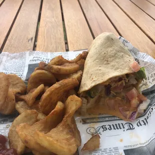 Buffalo Chicken Wrap + Fries