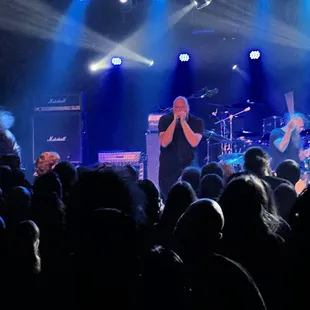 a band performing on stage