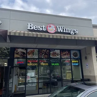 the front of the restaurant