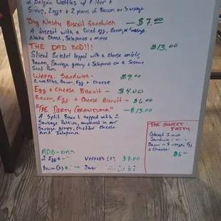 Latest menu