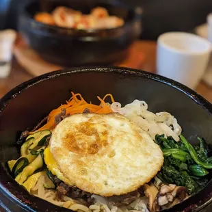 a bowl of food on a table