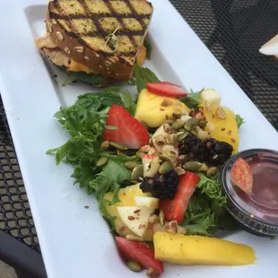 Turkey sandwich and bam salad