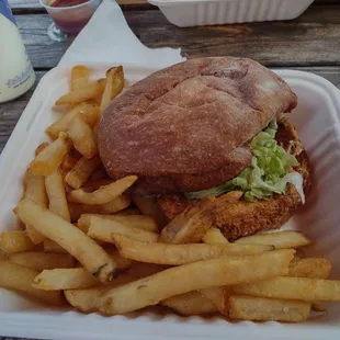 Fried chicken sando