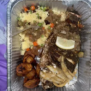 a meal in a foil container