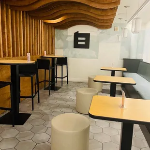 Upstairs eating area