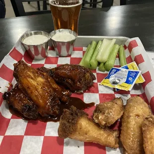 Wings with jerk and dry rub