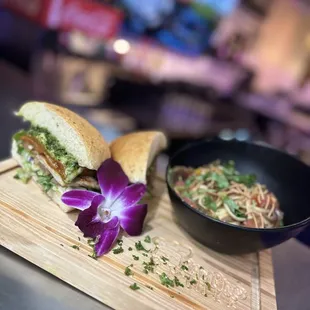 Grilled chicken pesto sandwich
