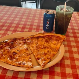 Two Slice and a Drink lunch special ($5.99) from 11am-3pm.... sooooo good!