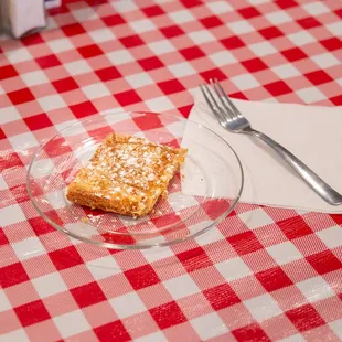 a piece of cake on a plate